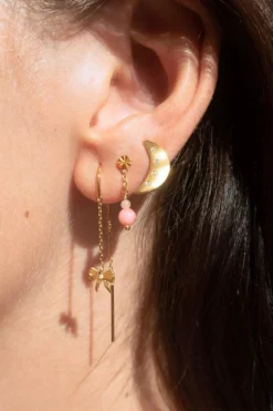 Stine A Petit Bow Double Chain Earring< Øreringe
