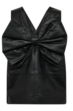 Co´Couture Phoebecc Leather Bow V-Top 35884< Bluser & Skjorter