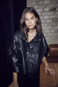 Phoebecc Leather Box Jacket 30260*Co´Couture New