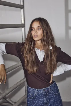 Haute L'Amitié Piccolo Ss Polo Rib Knit HL10010< Bluser & Skjorter|Strik