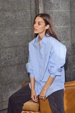 Haute L'Amitié Pocket Stripe Shirt HL10259< Bluser & Skjorter|Ammevenligt Tøj