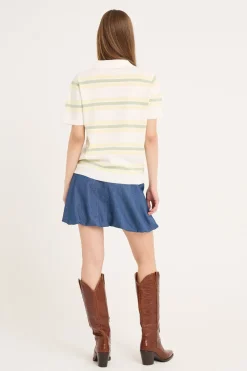 Polo Stripe Knit Blouse AV5060*A-View Discount