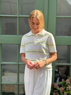 Polo Stripe Knit Blouse AV5060*A-View Discount