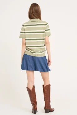 A-View Polo Stripe Knit Blouse AV5060< Bluser & Skjorter