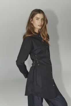 Co´Couture Poppycc Eyelet Tie Shirt Dress 36525< Bluser & Skjorter|Ammevenligt Tøj