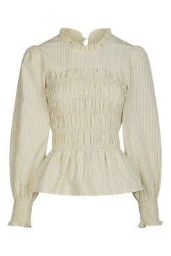 Possa Crepe Stripe Blouse 166413*Neo Noir