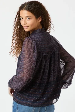 Rhia Border Pattern Blouse 163994*Neo Noir New