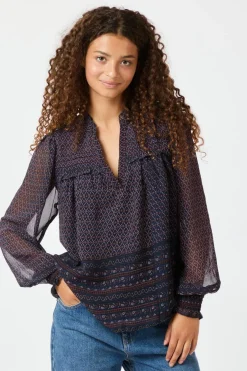 Rhia Border Pattern Blouse 163994*Neo Noir New