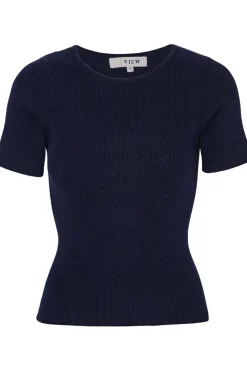 Rib Knit Short Sleeve Top*A-View New