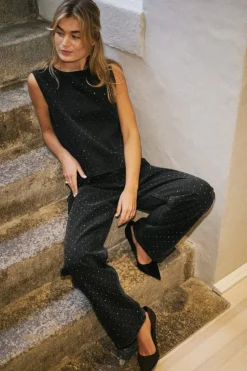 Neo Noir Rissa Bedazzled Denim Top 164461< T-Shirts & Toppe