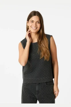 Neo Noir Rissa Bedazzled Denim Top 164461< T-Shirts & Toppe