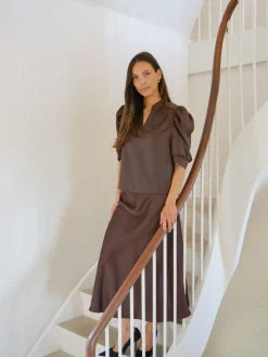 Neo Noir Roella Heavy Sateen Blouse 162590< Bluser & Skjorter