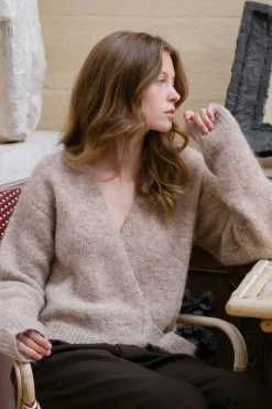 Ronia Fluffy Wrap Knit Cardigan 166619*Neo Noir Hot