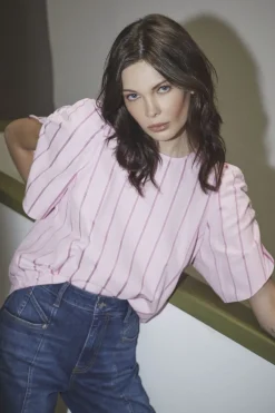 Rosalinacc Stripe Ss Blouse 35876*Co´Couture Discount