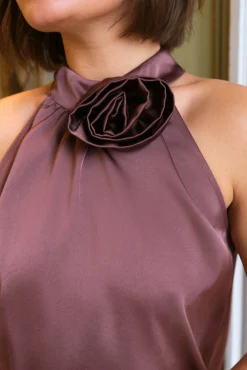 Rosette Heavy Sateen Top 164817*Neo Noir Discount