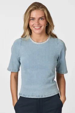 Rosia Denim Emb Top 165734*Neo Noir Hot