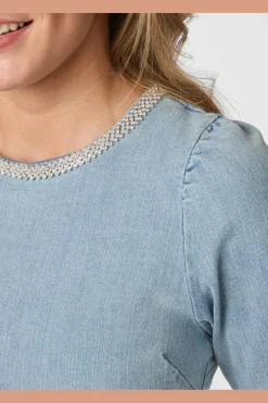 Rosia Denim Emb Top 165734*Neo Noir Hot