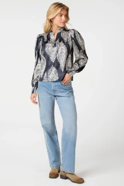 Neo Noir Rosslyn Paisley Drop Blouse 163976< Bluser & Skjorter