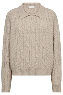 Co´Couture Rowcc Collar Cable Knit 32204< Strik|Bluser & Skjorter
