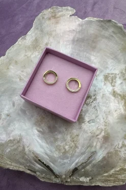 Runde Øreringe M Små Cz*Mellow Moon Sale