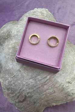 Runde Øreringe M Små Cz*Mellow Moon Sale