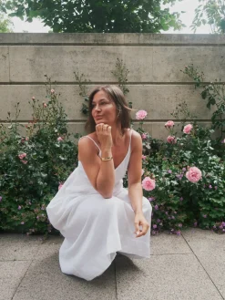 Savani Long Linen Dress 165480*Neo Noir Outlet