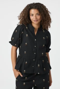 Neo Noir Savy Flower Emb Blouse 166791< Bluser & Skjorter|Ammevenligt Tøj