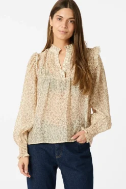 Neo Noir Selfina Graphic Flower Blouse 163522< Bluser & Skjorter