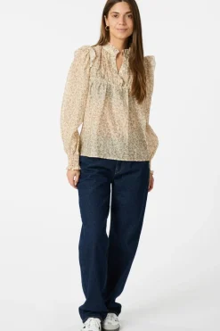 Neo Noir Selfina Graphic Flower Blouse 163522< Bluser & Skjorter