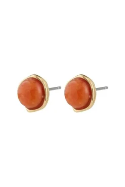 Pilgrim Sense Earrings Gold-plated/aventurine 132542913< Øreringe