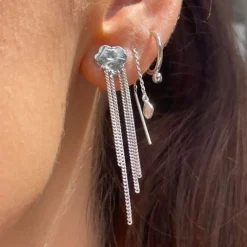 Shell Reflections Earring With Chains Silver*Stine A New