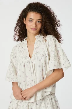 Neo Noir Siama Dobby Flower Blouse 165279< Bluser & Skjorter