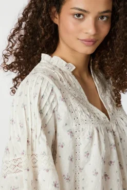 Neo Noir Siama Dobby Flower Blouse 165279< Bluser & Skjorter