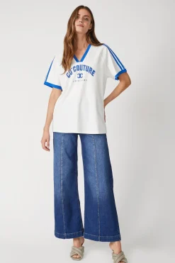 Co´Couture Siaracc Oversize Sporty V-Tee 33140< T-Shirts & Toppe