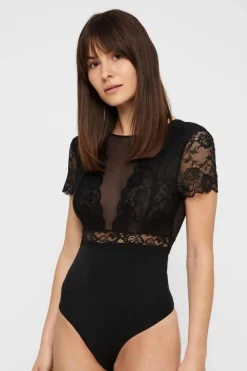 Pieces Sicca SS Bodystocking< Bluser & Skjorter|Nattøj & Lingeri