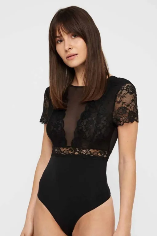 Pieces Sicca SS Bodystocking< Bluser & Skjorter|Nattøj & Lingeri