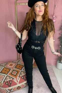 Pieces Sicca SS Bodystocking< Bluser & Skjorter|Nattøj & Lingeri