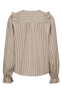 Co´Couture Siggaccstripesmockfrillblouse 35634< Bluser & Skjorter