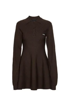 Slinky Knit Polo Dress 1154881667*Rotate Outlet