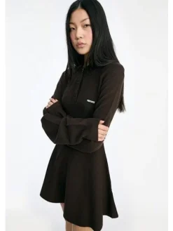 Slinky Knit Polo Dress 1154881667*Rotate Outlet