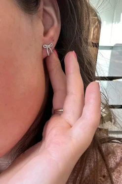 Mellow Moon Sløjfe Med Sten< Øreringe