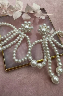 Mellow Moon Sløjfe Ørering Med Perler< Øreringe