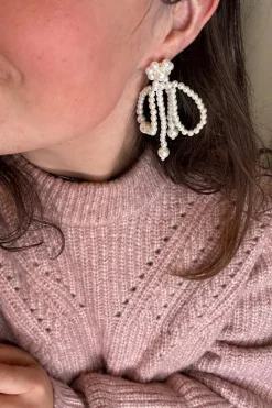 Mellow Moon Sløjfe Ørering Med Perler< Øreringe