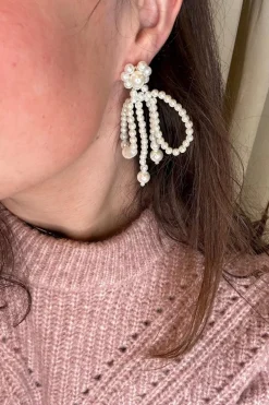 Mellow Moon Sløjfe Ørering Med Perler< Øreringe