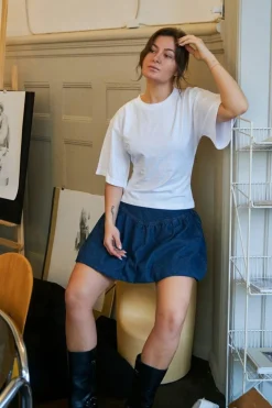 Neo Noir Solar Denim Balloon Skirt 165053< Nederdele