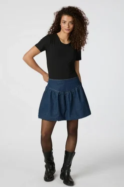 Neo Noir Solar Denim Balloon Skirt 165053< Nederdele