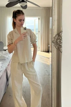 Neo Noir Sonar Linen Pants< Sæt 🛍️|Bukser, Jeans & Leggings