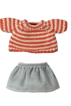 Maileg Strikket Sweater Og Nederdel, Storesøster Mus<Børn Bad, Leg & Interiør