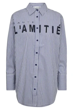 Stripe Chest Logo Shirt HL10300*Haute L'Amitié New