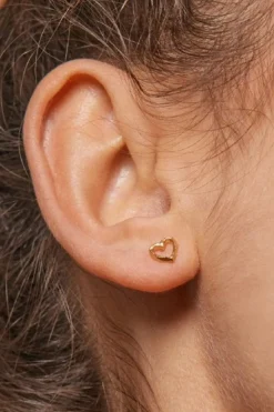 Enamel Copenhagen Studs, Organic Heart E301GM< Øreringe